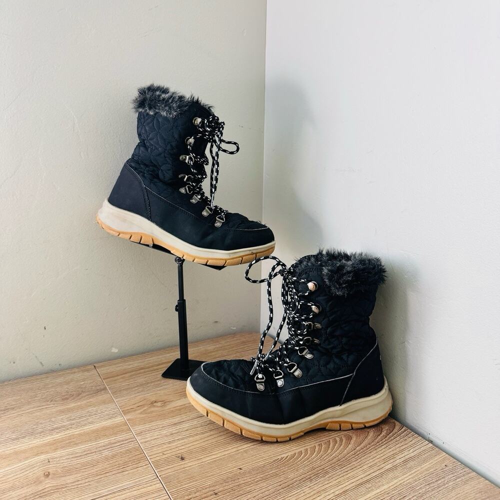 Chooka Belltown Mid Faux Fur Cold Weather Boots in black Womens Size 7